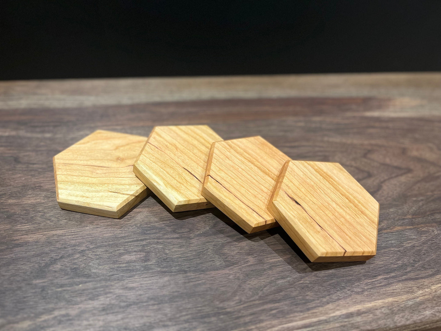 Hexagon Cherry Coasters