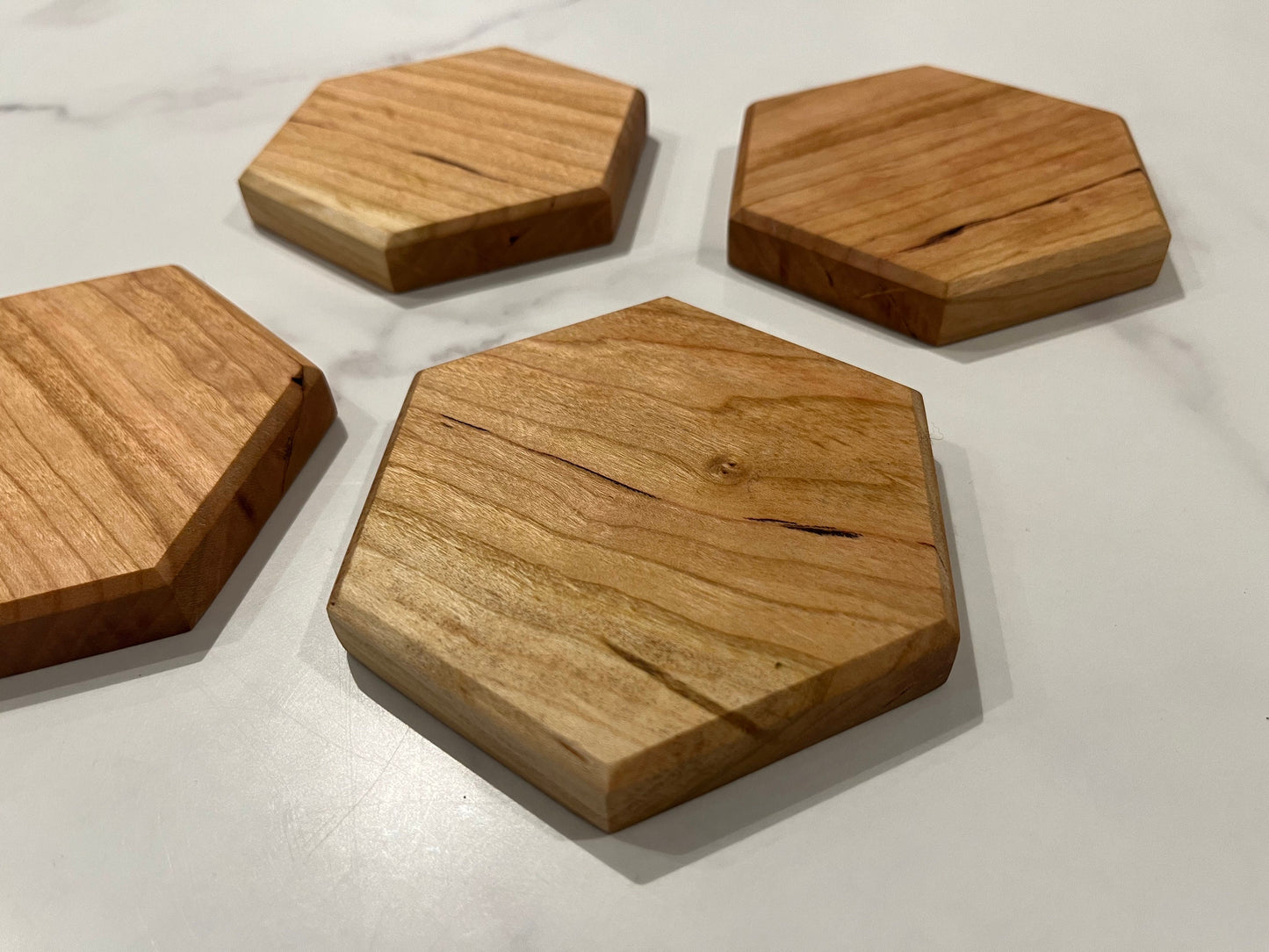 Hexagon Cherry Coasters