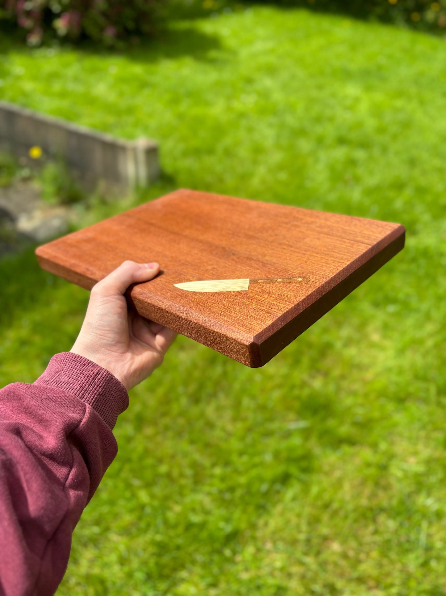 Chopping Board with Inlayed Knife