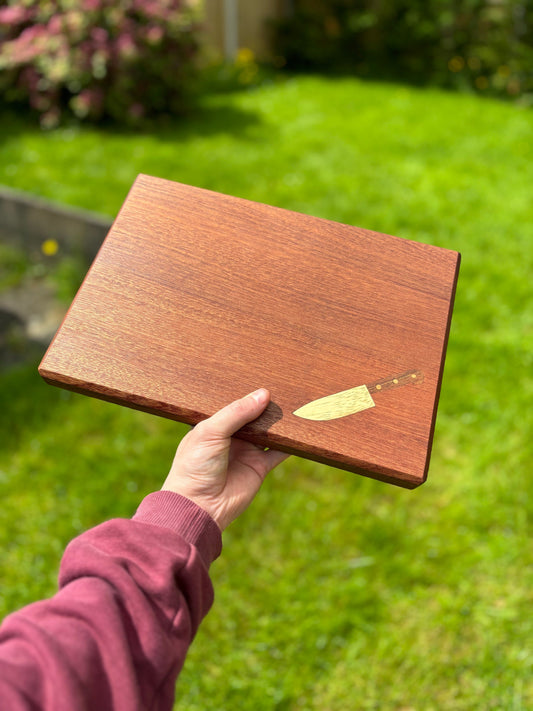 Chopping Board with Inlayed Knife