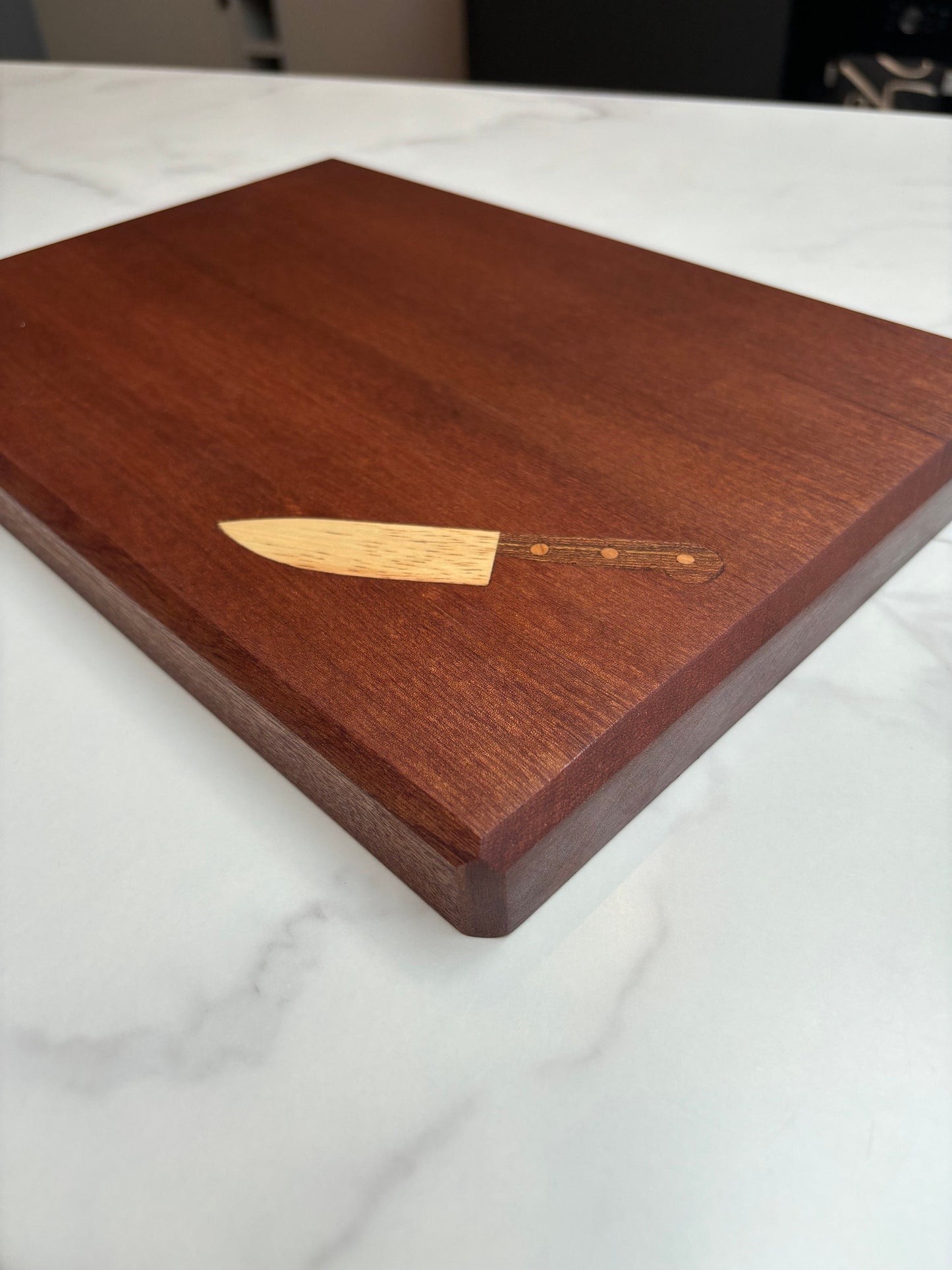 Chopping Board with Inlayed Knife