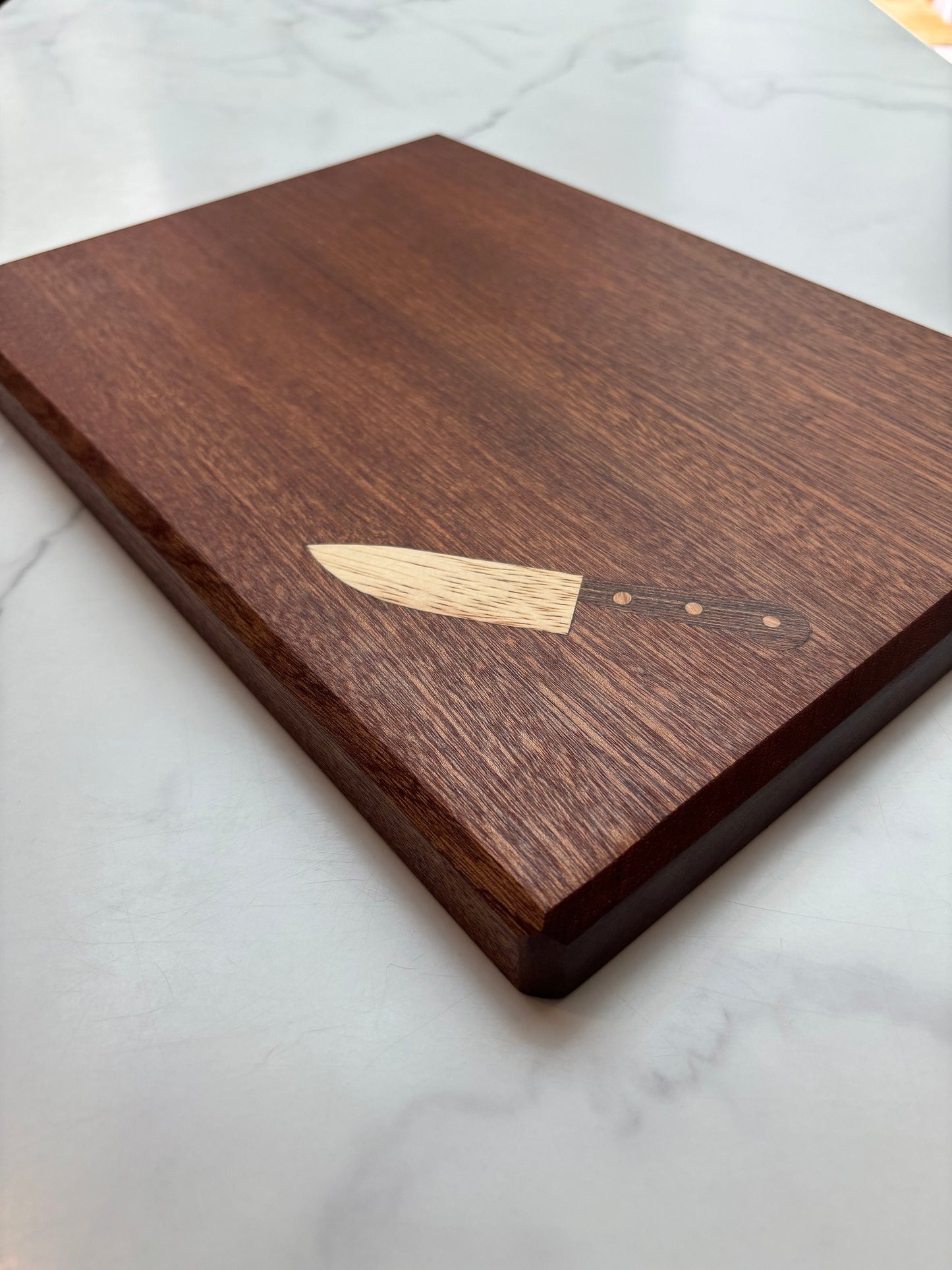 Chopping Board with Inlayed Knife